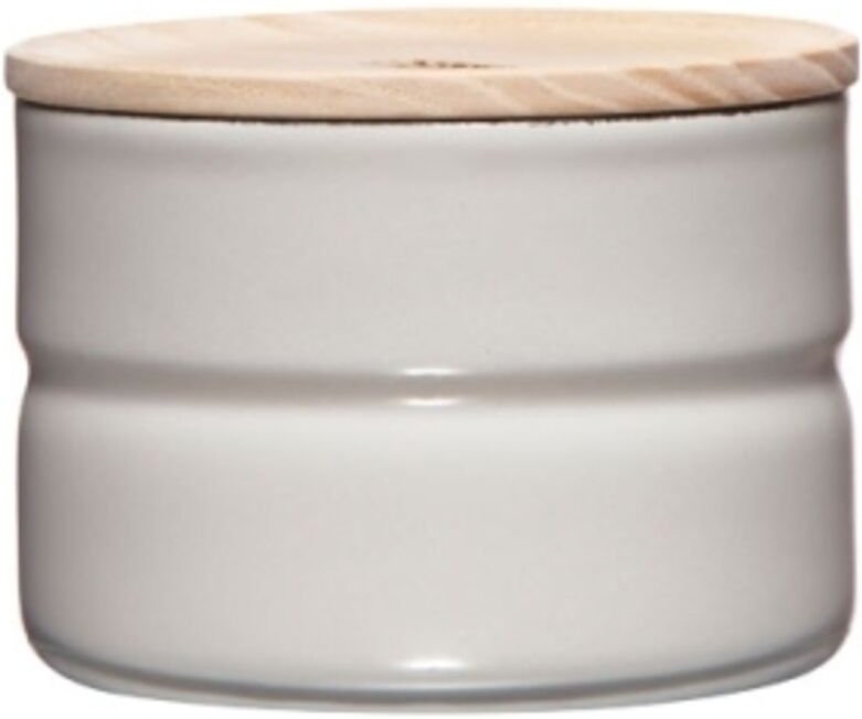 Riess Vorratsdose mit Eschenholzdeckel Ø8 0,19L Grey Emaille