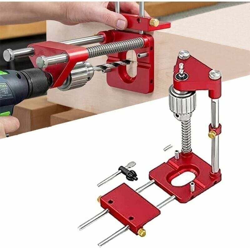 CHOYCLIT Der beste Bohrersucher für die Holzbearbeitung, verstellbare Bohrschablonenführung für Stanzwerkzeuge, Bohrsuch...