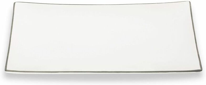 Gmundner Keramik - Grauer Rand, Platte rechteckig (30x20cm)