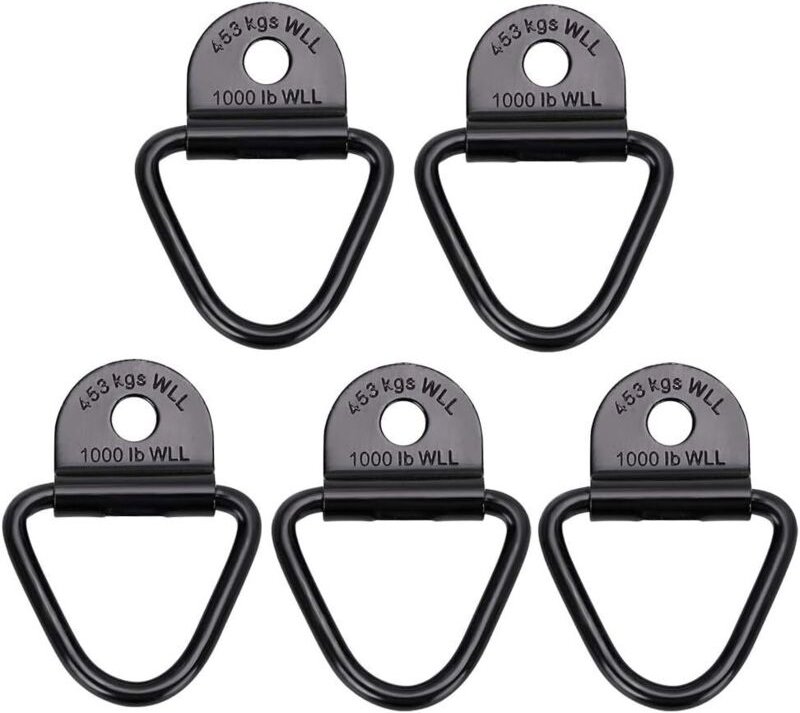 5er-Pack Ladungsankerhaken, robuste schwarze V-Ringe, geschmiedeter Zurrring, 1000 lb Tragkraft, Anhängerankerhaken