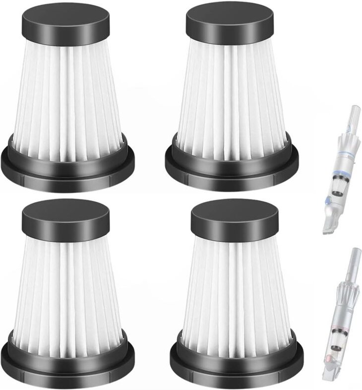4er-Pack Ersatz-HEPA-Filter für kabellose Staubsauger, für Moosoo K12 K12 Pro K13, für Genius Invictus One 1.0 X7/2.0, f...