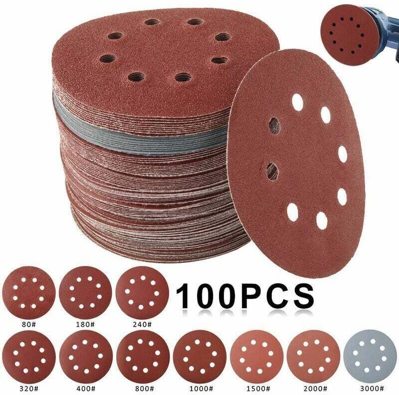 CHOYCLIT 100 Stück Schleifscheiben, 80/180/240/320/400/800/1000/1500/2000/3000 Körnung, Schleifpapier-Schleifscheiben fü...