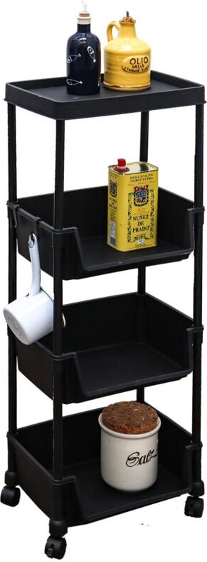 Maklik - Rollwagen mit 3 Körben - 35x24x100 Aufbewahrungswagen - Allzweckwagen Bad Küche