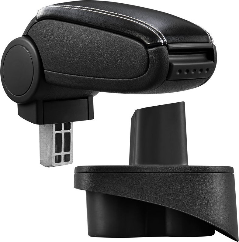 Mittelarmlehne Mercedes W168 A-Klasse mit Staufach Kunstleder Schwarz mit weißen Nähten pro.tec