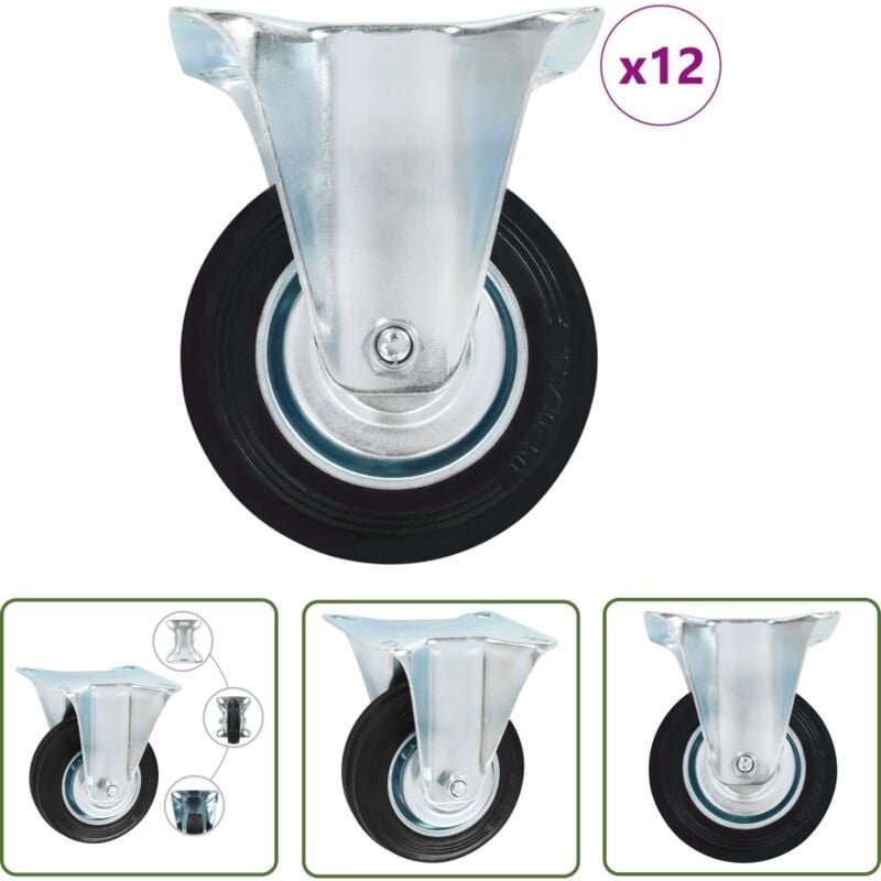 The Living Store - vidaXL 12 Stk. Bockrollen 100 mm