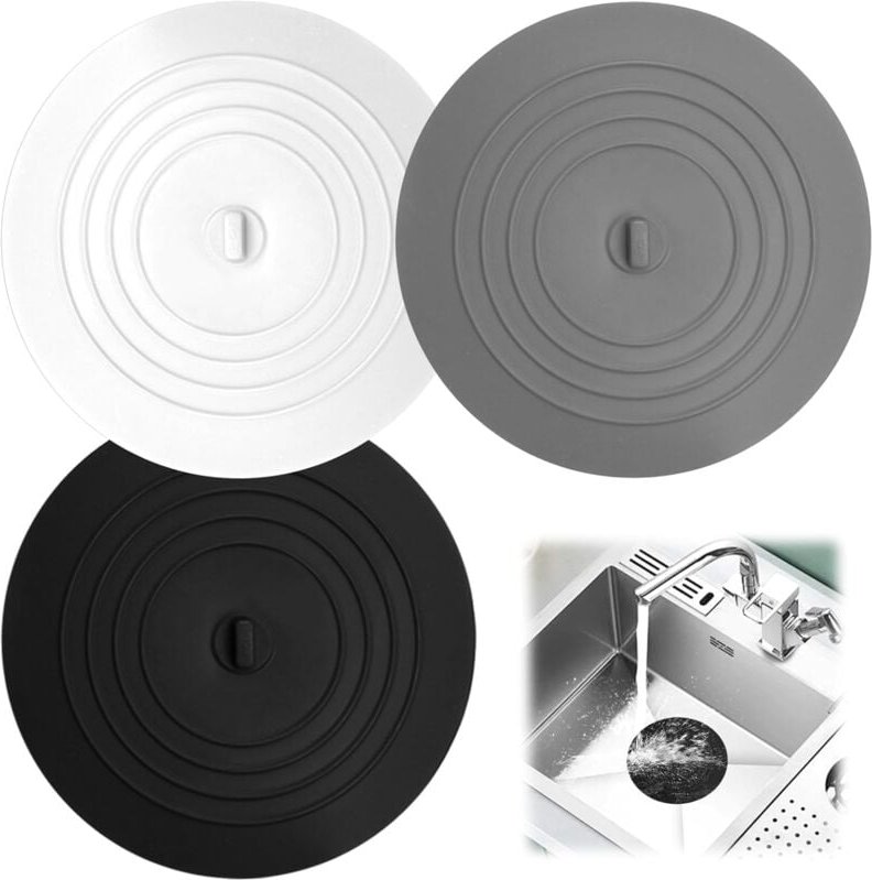 Csparkv - 3 Stück Silikon-Abflussstopfen, 15 cm Universal-Badewannenstopfen, Waschbeckenstöpsel, Badezimmer-Waschbeckens...