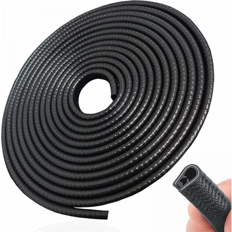 Thumbnail - XVX - Protezione per portiera auto nera da 5 m, protezione per bordi in gomma senza colla a forma di u per la maggior pa...