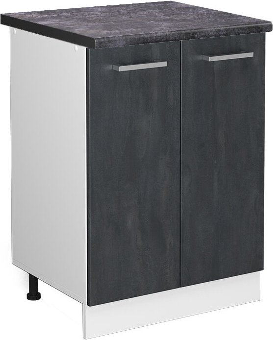 Vicco - Stehender Küchenschrank R-Line, Schwarz Beton, 60 cm ap Anthrazit