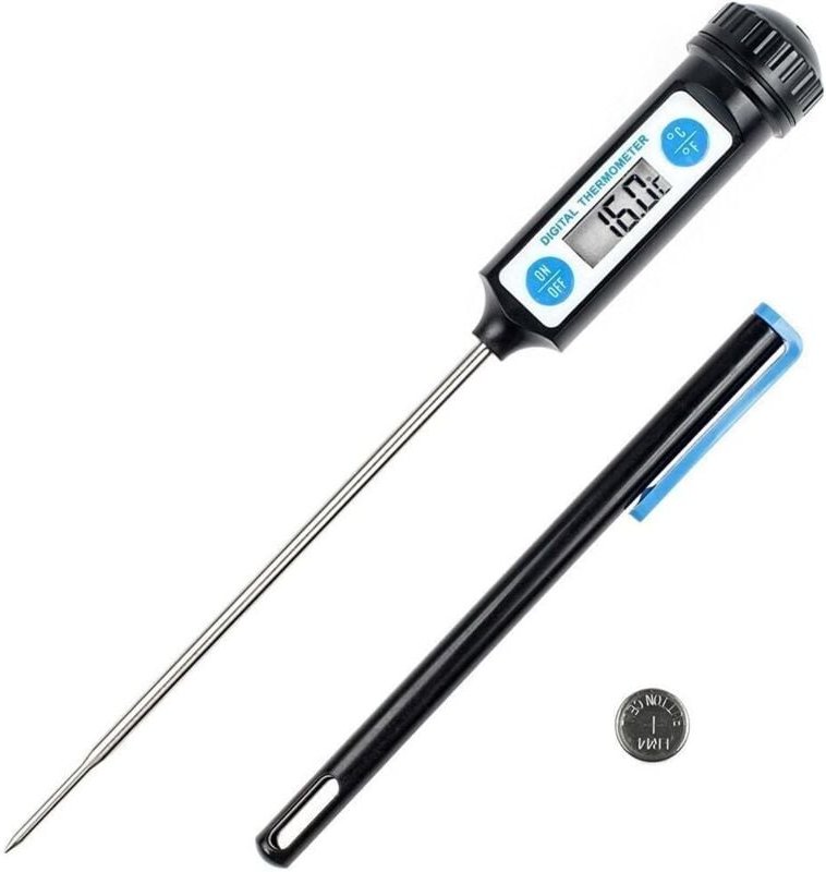 Küchenthermometer, digitales Thermometer mit langer Sonde und LCD-Display für Lebensmittel, Fleisch, Öl, Milch, Wein, Gr...