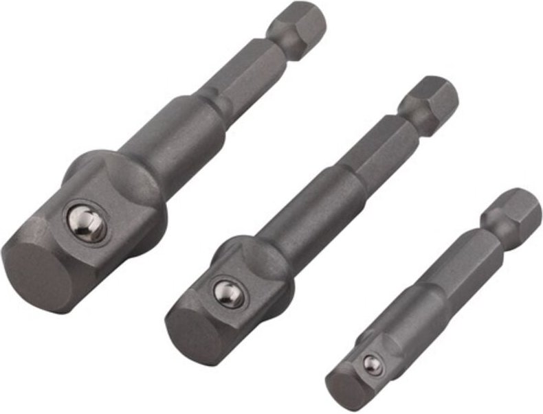 Stecknuss-Adapter-Set 3-teilig Sechskant Ersatzakkus & Aufsätze - Wolfcraft
