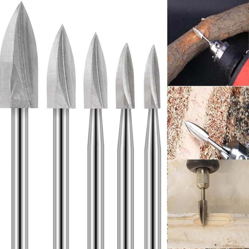 Holzschnitzwerkzeug, HSS Gravierwerkzeug, Holz Fräser Set für Dremel Rotationswerkzeuge Zubehör für Schneidschleifer, Me...
