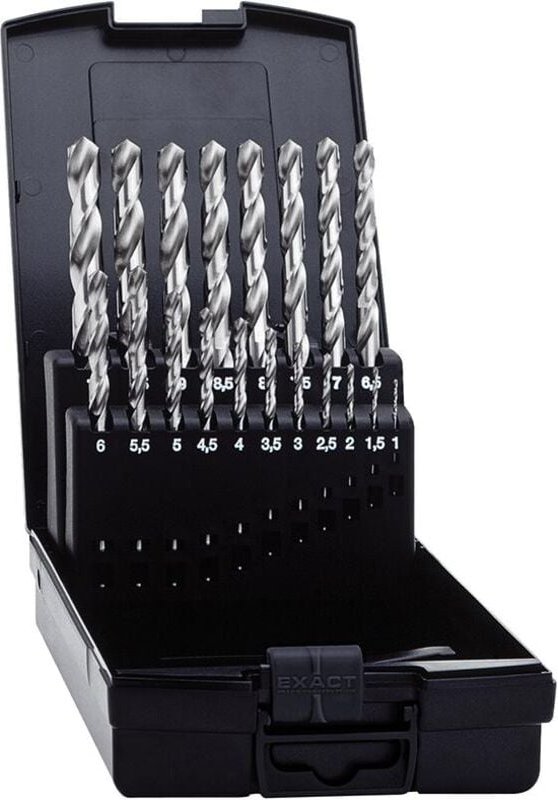 Exact - Spiralbohrer-Satz mit ROTASTOP®-Schaft HSS-Co5 din 338 blank 19-teilig (1-10 mm)