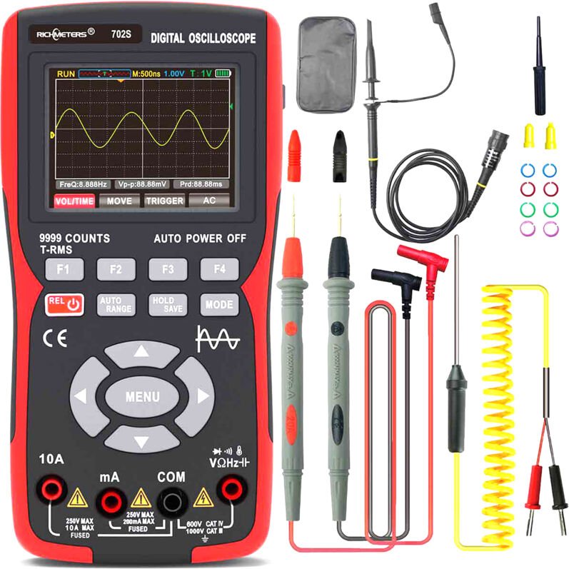 Rosvola - 2-in-1-Digital-Oszilloskop-Multimeter, 9999 Counts Multifunktions-Voltmeter, 10 MHz Bandbreite 48 MSa/s, profe...