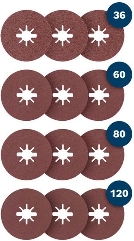 Bosch EXPERT for Metal Fiberschleifscheibe R444, 125mm, K36/60/80/120, X-LOCK, 12 Stk.