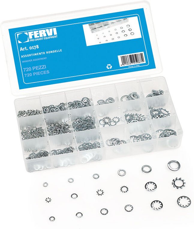 720 tlg sortment sternscheibe fächerscheibe zahnscheibe set Fervi 0178