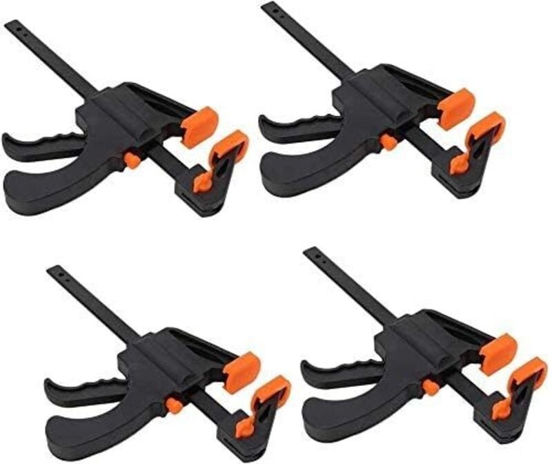 4er-Pack Einhand-Stangenklemmen, Schnellspann-Ratschen-Stangenklemmen zur präzisen Befestigung von Kleinteilen (4 Zoll)