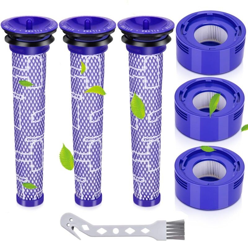 Ersatz-Staubsaugerfilter für Dyson V8 V7 Absolute Animal Motorhead, 3 HEPA-Nachfilter, 3 Vorfilter, Ersatzteil, ersetzt ...
