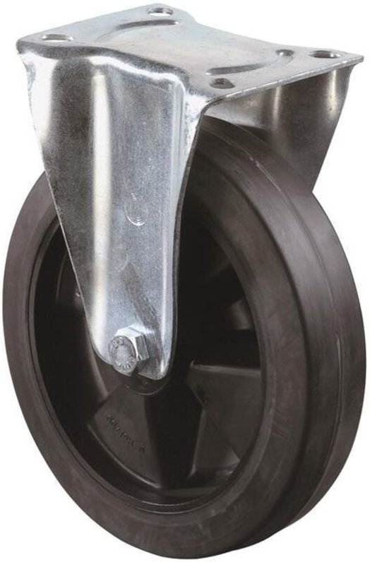 Bs Rollen - Bockrolle Rad-Ø 125 mm Tragfähigkeit 200 kg Elastikgummi Platte L115xB85 mm