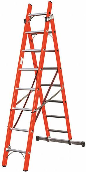 Elektrikerleiter 8+8 Sprossen - Erreichbare Höhe 3.83m - SCAV045/08