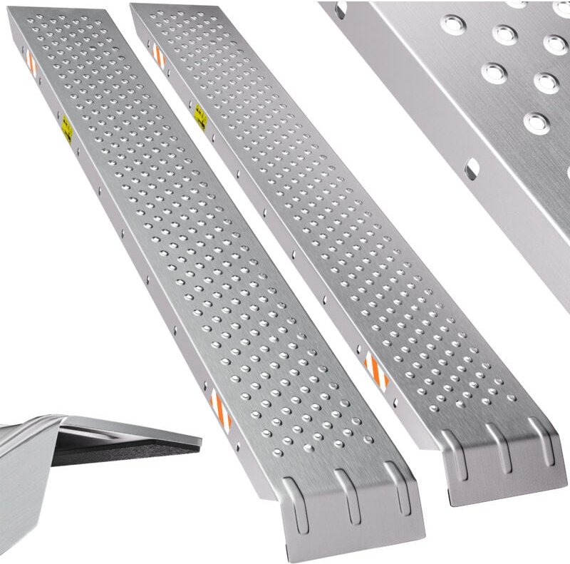 Deuba - monzana® 2x Auffahrrampe 400 kg Tragfähigkeit galvanisierter Stahl 160x22,5x4,5cm rutschfeste perforierte Oberfl...