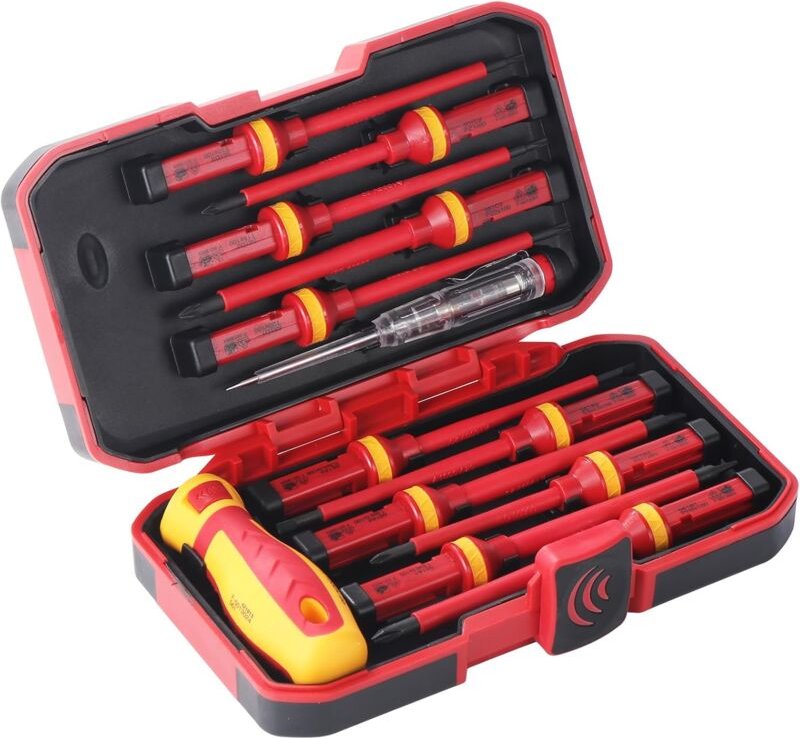 Dolaso - Set mit 13 isolierten Schraubendrehern, professioneller Elektriker-Schraubendreher, isolierter 1000-V-Schrauben...