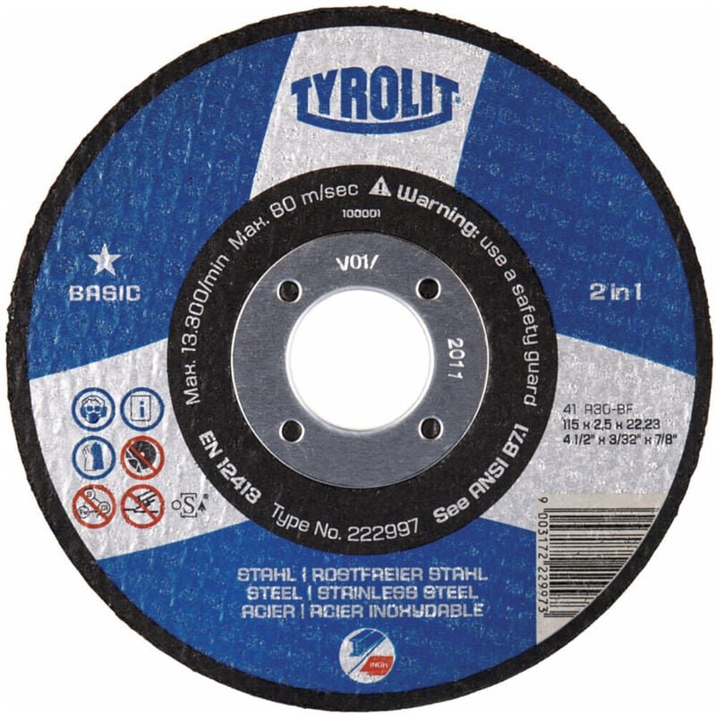 Trennscheibe Basic 2 in 1, Scheiben-Ø: 230 mm - Tyrolit