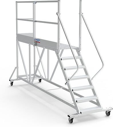 Mobile Plattform mit Geländer links und hinten - Maximale Arbeitshöhe 4.00m - PTF2510G-RS