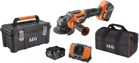 AEG - BEWS18-115BLPX2-502TB Akku-Schleifer 18V 2x5,0Ah 115mm bürstenlos