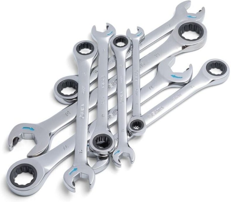 SATA ST08007ASJ de Metrischer Doppelratschensatz, 8-teilig mit Größen (8, 10, 12, 13, 14, 15, 17, 19 mm)