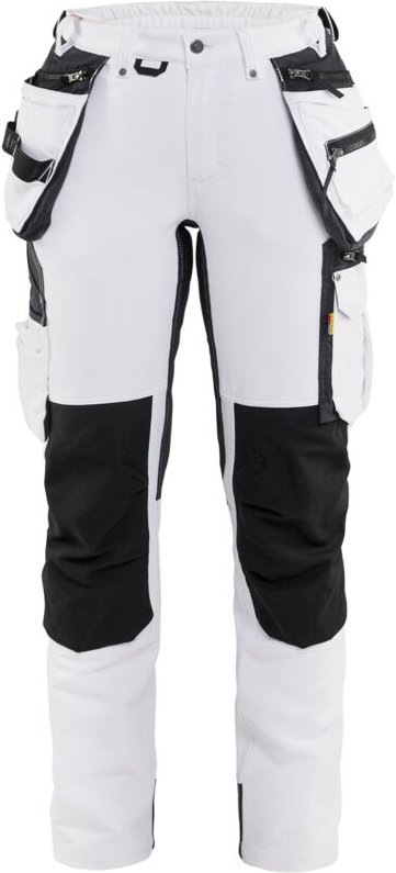 Arbeits-Hose für Maler, Stretch 4D, Damen 7179 – Weiß/Dunkelgrau XS – FR(34) – SE(C32) – Standards