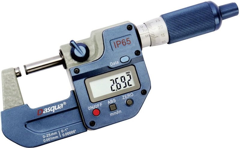 Dasqua 4410-1105-A Neue verbesserte digitale Außenmessschraube IP65 mit doppelten IP67-Chips