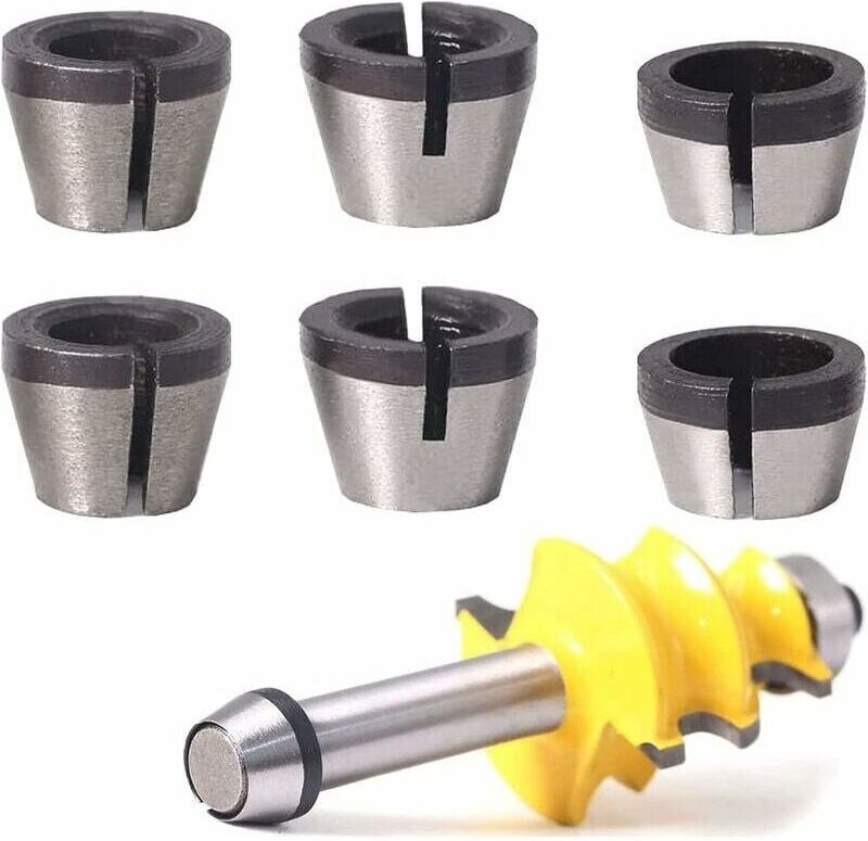 6-teiliges Spannzangen-Set, Graviermaschinen-Spannzangen-Adapter, Spannzange 6,35 mm, 8 mm, 6 mm