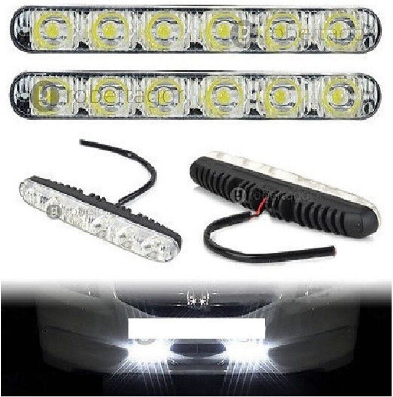 Trade Shop Traesio - Trade Shop - Autoleuchten 6 led für Tagfahrlicht Hohe Helligkeit 12V Sicherheitslicht WJXC6 -