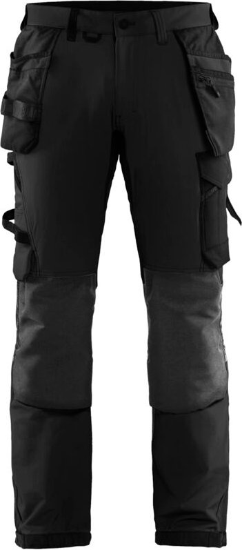 Thumbnail - Arbeits-Hosen Handwerker Stretch 4D 1522 - Schwarz/Dunkelgrau S - FR(40) - SE(C46) - Lang