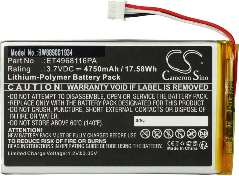 Vhbw - Akku Ersatz für Voice Caddie ET4968116PA für Elektro-Trolley Caddy (4750 mAh, 3,7 v, Li-Ion)