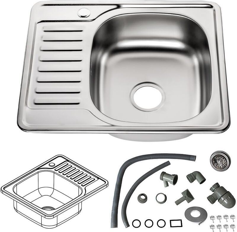 Abwaschbecken Küchenspüle Edelstahlspüle Spülbecken Spüle Einbauspüle - Melko