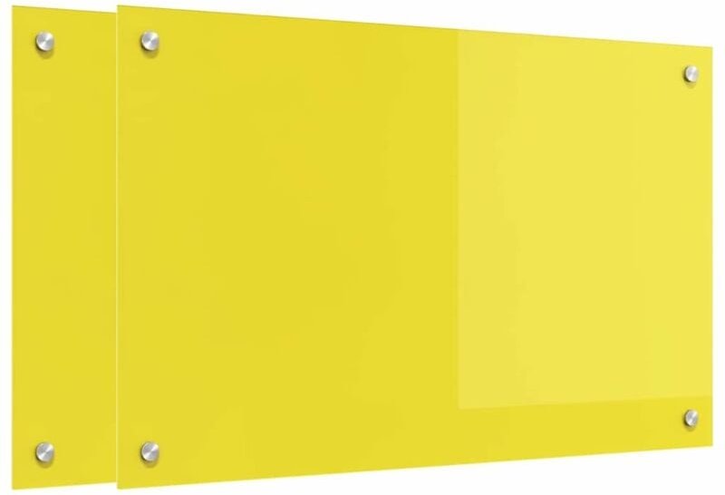 Küchenrückwand 2 pcs Gelb 80 x 50 cm Gehärtetes Glas vidaXL