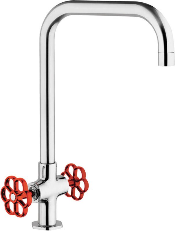 Spülbeckenmischer Kollektion Induss Chrom – Roter Griff