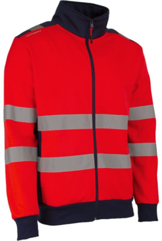 Hochsichtbare, zipbare Thermojacke GOKKAN - Rot HV/Marine XXL