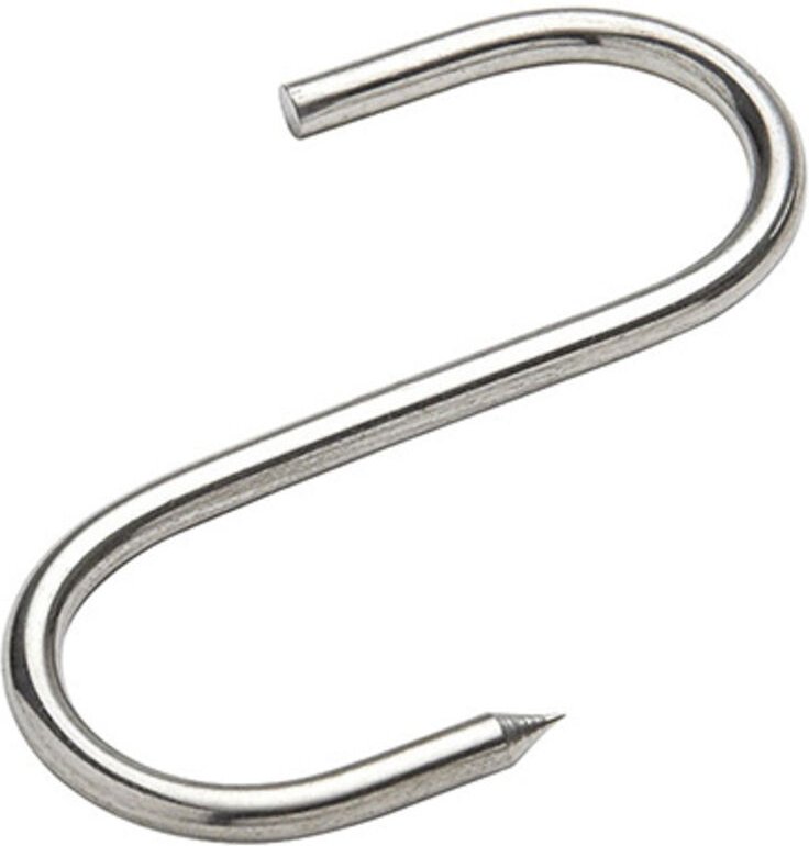 Schachtel mit 10 Metzgerhaken aus Edelstahl 18cm