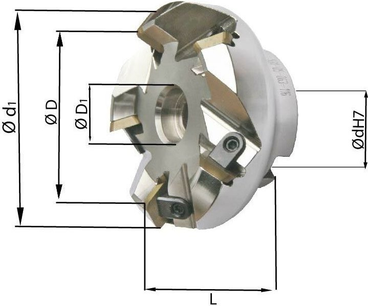 Planfräser 45Grad Z6 Innenkühlung mit KlemmungD80mm