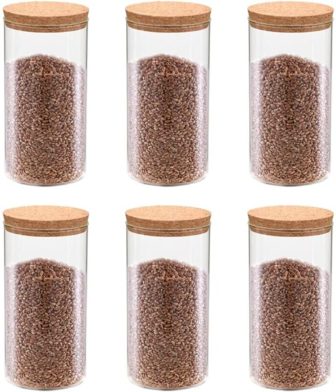 Vorratsgläser mit Korkdeckel 6 Stk. 1100 ml Vidaxl