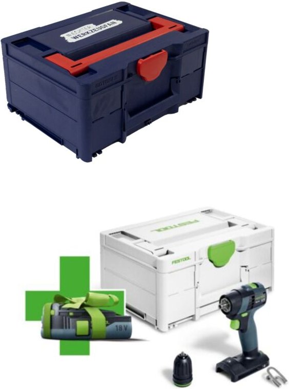 Festool Akku-Bohrschrauber TXS 18-Basic-3,0, 1x 3,0 Ah ohne Lader im Systainer & Systainer³ M 187 blau / rot