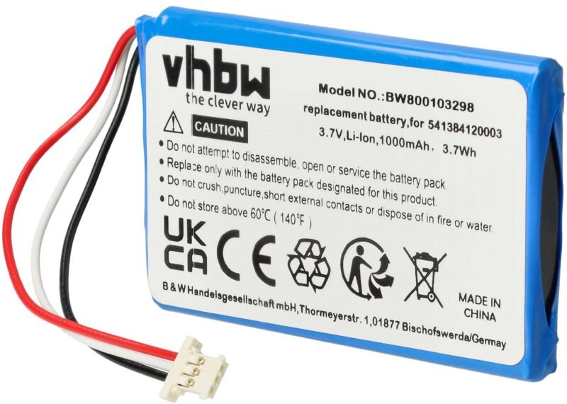 Vhbw - Akku kompatibel mit Navigon 72 Live, 72 Plus, 72 Plus Live, 72 Premium gps Navigation Navi (1000mAh, 3,7V, Li-Ion...