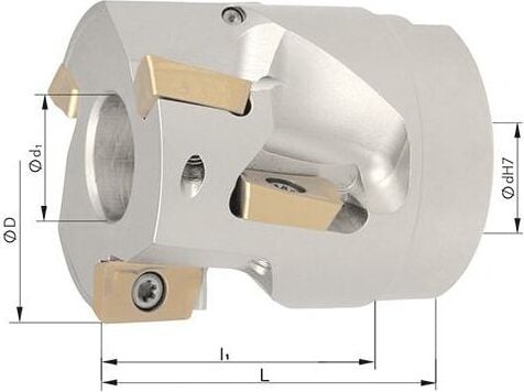 AufsteckWalzenstirnfräserD80mm Z5 für APET/APMT/APKT 1604. FORMAT