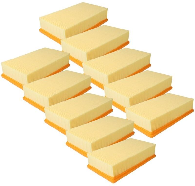 10x Flachfaltenfilter Filter kompatibel mit Kärcher Kärcher nt 55/1 Tact/Te/M, nt 561 Eco/Te/M, nt 611 Eco/Te/M, nt 611 ...