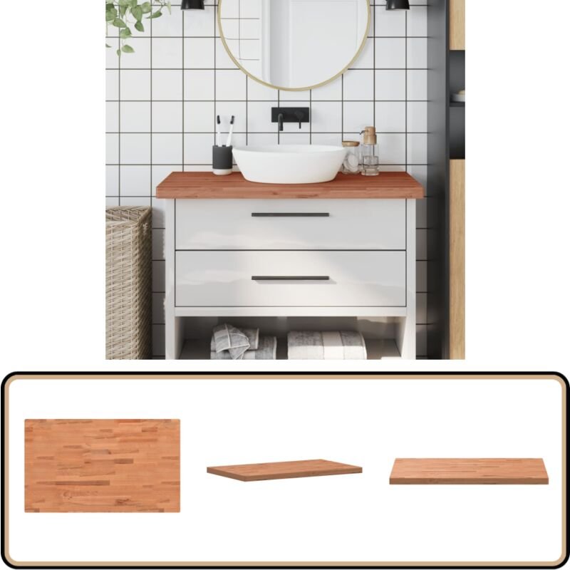Waschtischplatte 100x60x4 cm Massivholz Buche - Massivholzarbeitsplatte - Buchenarbeitsplatte - Badrenovierung - Waschti...