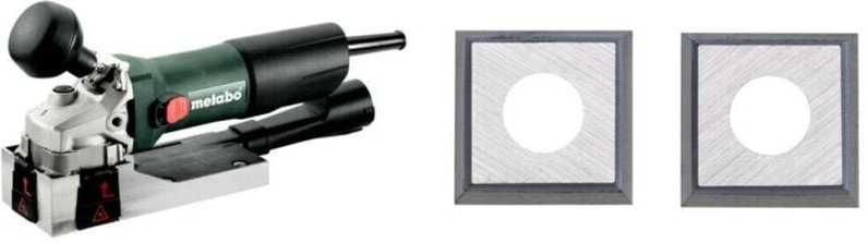Bundle – Lackfräse lf 850 s (601049500) mit x 145 & 4 Hartmetall-Wendemesser als Ersatz - Metabo