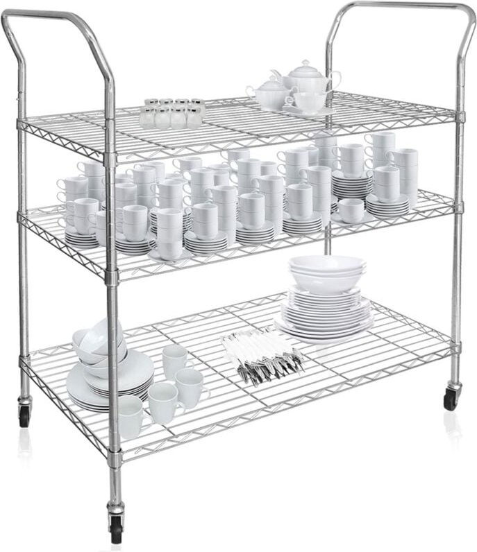 Küchenwagen Servo Verchromt 3 Etagen 103 x 45 x 103,5 cm