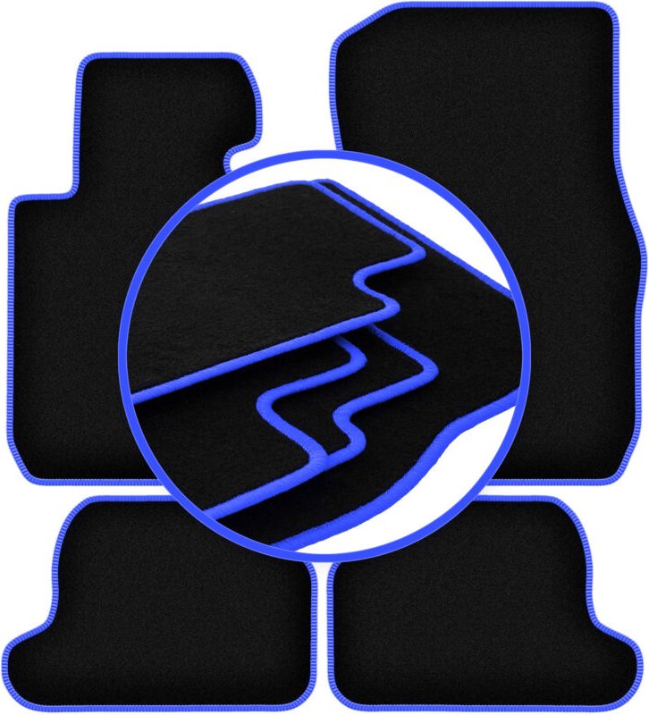 CARLUX-BLUE Autofußmatten für: BMW 2 F23 Cabrio (2014-2022)